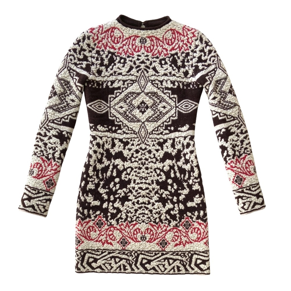 EMILIO PUCCI PETER DUNDAS BOHO JACQUARD KNIT SWEATER MINI DRESS SMALL